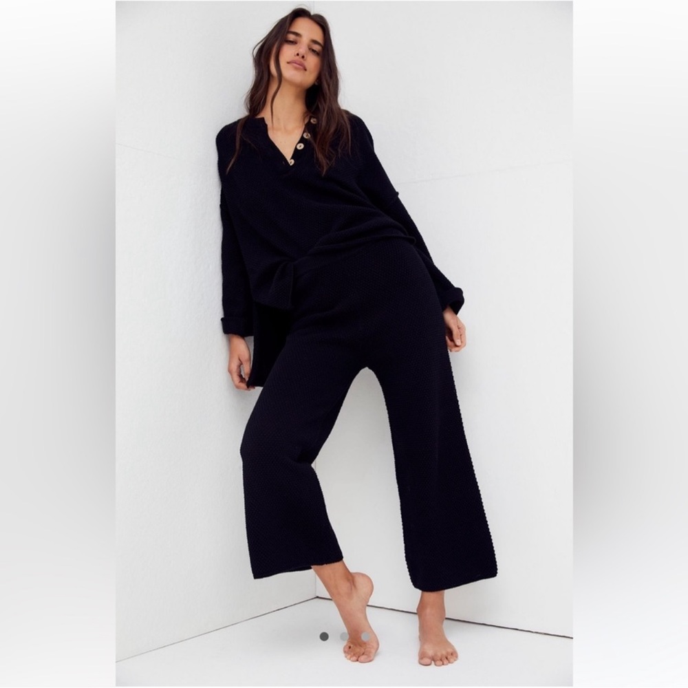 Free People black Hailee sweater set